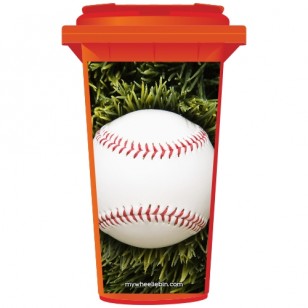 Baseball In Long Grass Wheelie Bin Sticker Panel